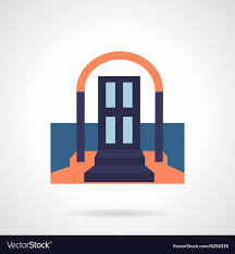 Front Door Flat Icon Flat Color