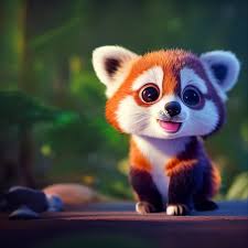 Cute Baby Red Panda Or Lesser Panda