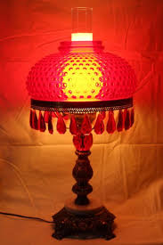 Vintage Ruby Red Glass Hobnail Shade