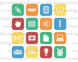 Printable School Icons Collage Sheet