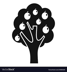 Plum Tree Icon Simple Fruit Garden