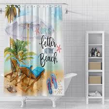 3d Beach Scenery Shower Curtain