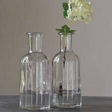 Ripple Glass Bottle Vase Pair The