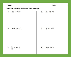 Algebra Worksheets Algebra Equations