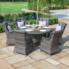 Victoria 6 Seat Round Rattan Dining Set