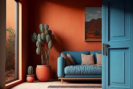 Premium Photo Home Interior Blue With