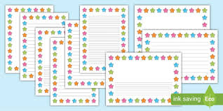Multicoloured Star Page Borders And