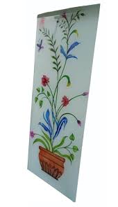 Printed Fl Hand Painted Door Glass