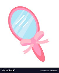 Pink Mirror Icon Flat Cartoon Style