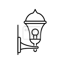 Wall Sconce Lamp Line Icon Posters
