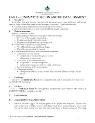 kinematic design and beam alignment