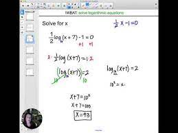 Solving Logarithmic Equations Pre Calc