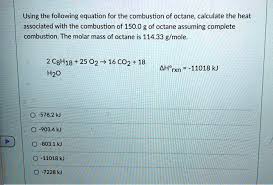 Octane Calculate The Heat Associated