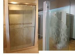 Etched Glass Shower Doors