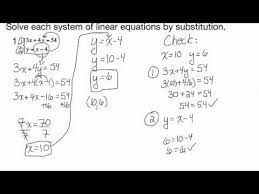 Linear Equations By Substitution
