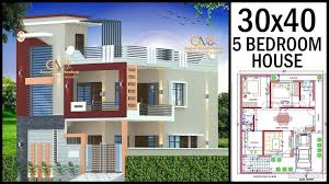 30x40 5 Bedroom House Plan With