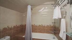 Empty Hotel Room Bathroom Pan Stock