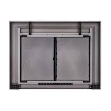Nickel Glass Fireplace Doors An 1011sn