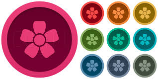 Flower Icon Round Style Iconfu