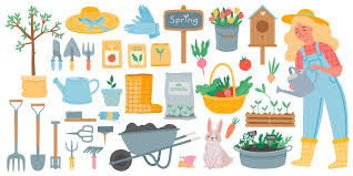 Cartoon Gardening Tools Vector Images