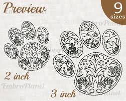 Outline Paw Zentangle Design For