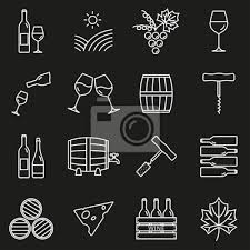 Wine Outline Icon Set Winery Elements