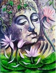 Smooth Buddha Face Canvas Painting