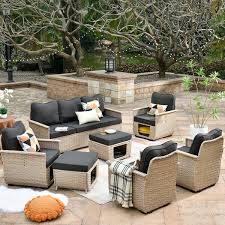 Hooowooo Sierra Beige 7 Piece Wicker