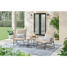 Norwich 4 Piece Padded Sling Outdoor Conversation Set With Side Tables