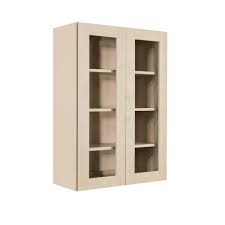 Lifeart Cabinetry Lancaster Shaker Assembled 24x42x12 In Wall Mullion Door Cabinet With 2 Doors 3 Shelves In Stone Wash