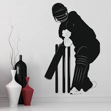 Playing Cricket Sports Wall Sticker