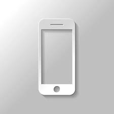 Mobile Phone Icon White Outline Sign
