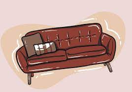 Sofa With Cushions Isolated Comfortable