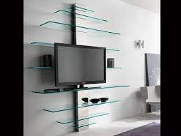 Wooden Wall Decor Glass Tv Wall Unit