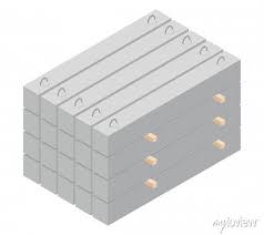Precast Concrete Block In Flat Style