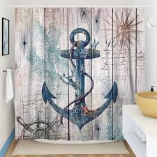 Nautical Anchor Shower Curtain Set