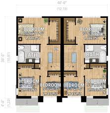 Modern Euro Style Duplex House Plan