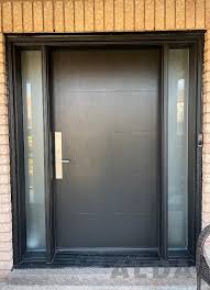 Dark Brown Fiberglass Door With Two