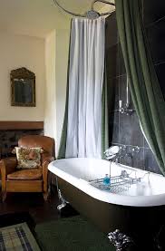 Freestanding Bath With Green Shower