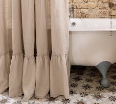 Natural Unbleached Linen Shower Curtain