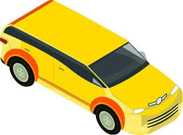 3d Car Icon In Yellow Color 24459567