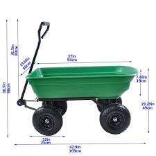 2 6 Cu Ft Green Plastic Garden Cart
