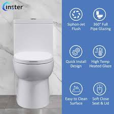 1 Piece 1 1 1 6 Gpf Dual Flush Elongated Toilet In White Seat Included