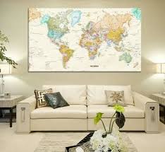 English Laminated Paper Wall Hanging Map