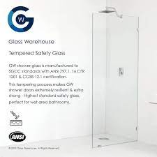 Glass Warehouse Gw Sfp 12 Bn 12 W X 78 H Frameless Fixed Glass Panel Finish Brushed Nickel