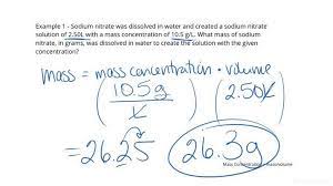 Using Mass Concentration To Find Solute