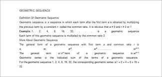 8 Geometric Sequence Examples Doc