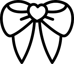Bow Ribbon Icon In Black Line Art