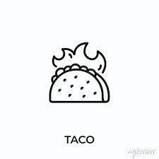 Taco Icon Vector Mexican Food Sign