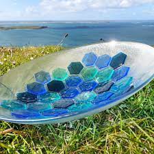 Fused Glass Bowl Connemara Blue